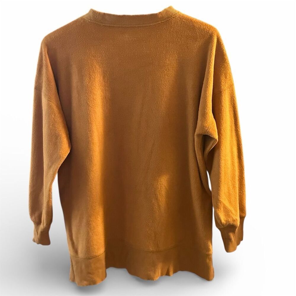 Aerie Women's Oversized Fuzzy Pullover Sweatshirt Orange Size M - Picture 2 of 7